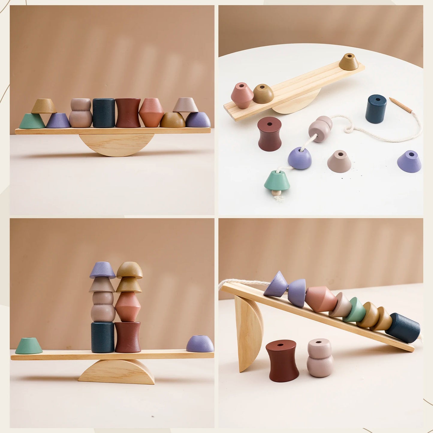 Montessori Forest House Stacking Toys – Wooden Sensory Blocks for Toddlers & Babies