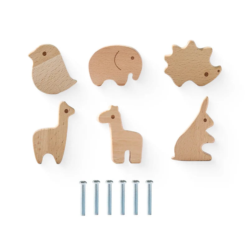 Boho Wooden Dresser Knob Set β Dinosaur, Rainbow & Cloud Decorative Drawer Pulls for Kids Room & Nursery