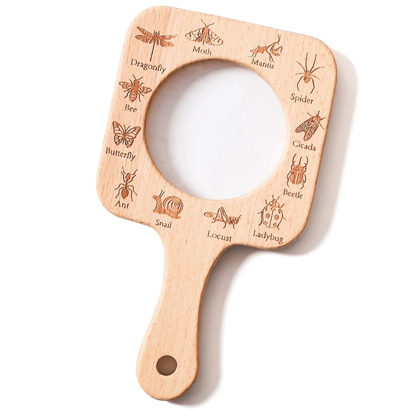 Montessori Wooden Magnifying Glass – Outdoor Exploration Toy for Kids