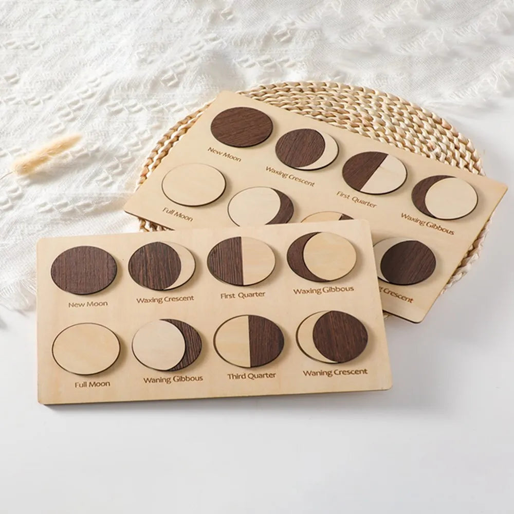 π Baby Early Education Wooden Puzzle β Montessori Moon Cognitive Board for Toddlers & Kids