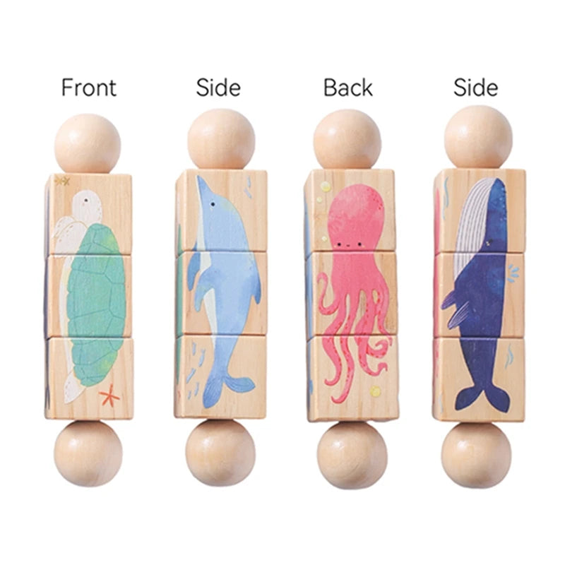 Baby Wooden Rotating Puzzle & Musical Mobile – Montessori Rattle Toy & Newborn Gift