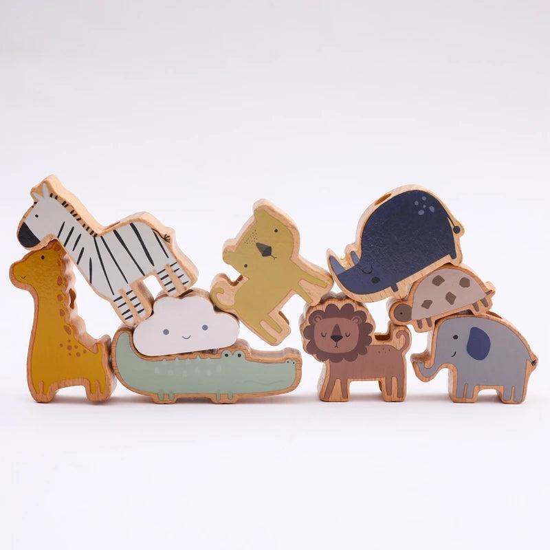 Montessori Forest House Stacking Toys – Wooden Sensory Blocks for Toddlers & Babies