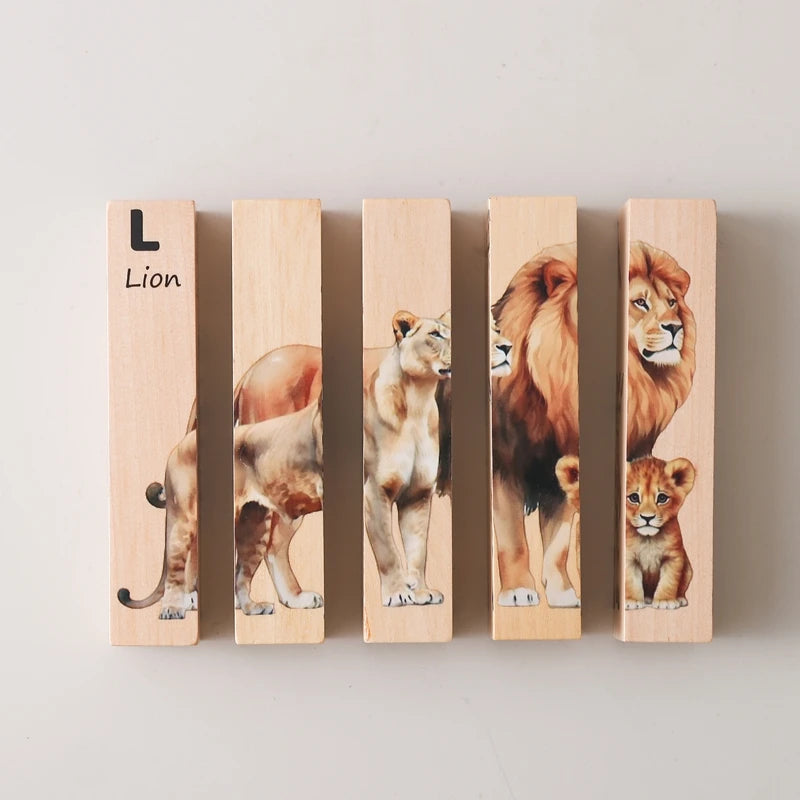π» Montessori Wooden Rotating 3D Animal Puzzle β Forest Animal Intelligence Toy for Babies & Kids