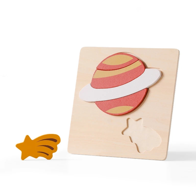 Montessori Wooden Animal Puzzle Set – Baby Educational Toy (0-12 Months & Up)