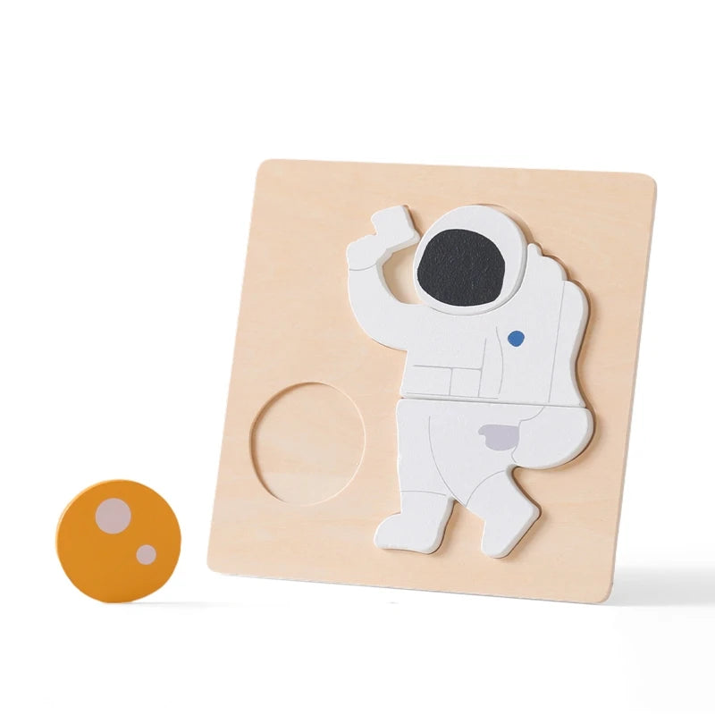 Montessori Wooden Animal Puzzle Set – Baby Educational Toy (0-12 Months & Up)