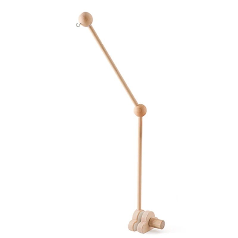 Felt Forest Animal Baby Cot Mobile with Wooden Arm – Natural Wooden Rattle Toy for Newborns