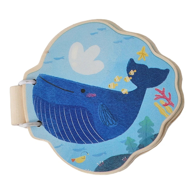 Montessori Wooden Book Toy – Ocean-Themed Cognitive Learning Toy for Toddlers | Marine Animal Educational Toy & Parent-Child Interactive Game