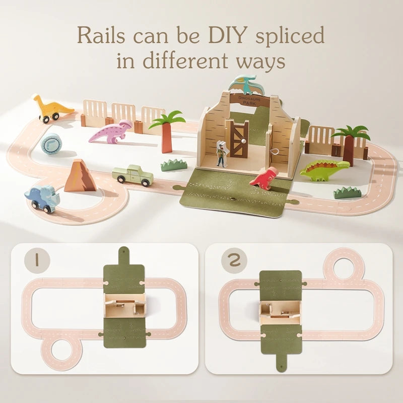 Wooden Farm Scene Toy Set – Montessori Stacking Blocks, Threading Beads, Animal Cognition & Shape Pairing Toys for Toddlers | Baby Educational Gift & Nursery Decor