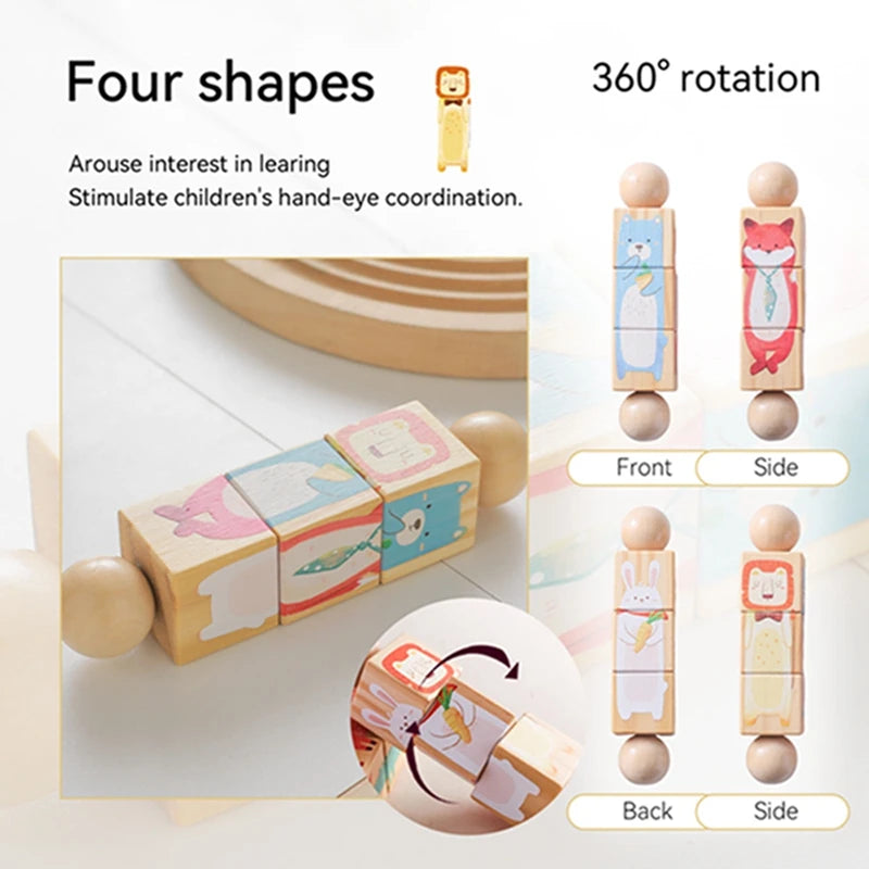 Baby Wooden Rotating Puzzle & Musical Mobile – Montessori Rattle Toy & Newborn Gift