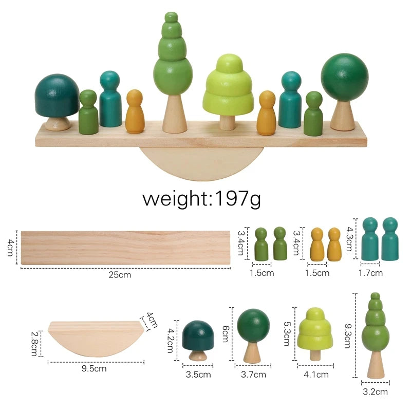 Montessori Forest House Stacking Toys – Wooden Sensory Blocks for Toddlers & Babies