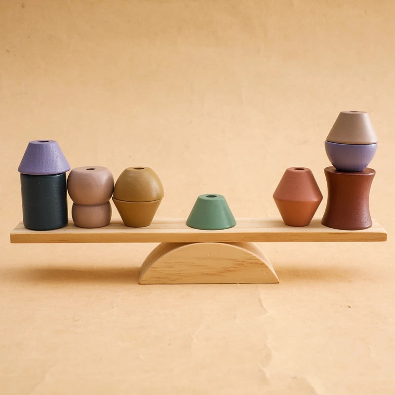 Montessori Forest House Stacking Toys – Wooden Sensory Blocks for Toddlers & Babies
