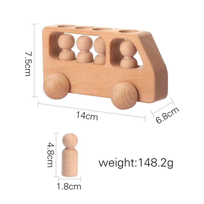 Wooden Montessori Train Set – Educational Birthday Toy for Toddlers & Kids