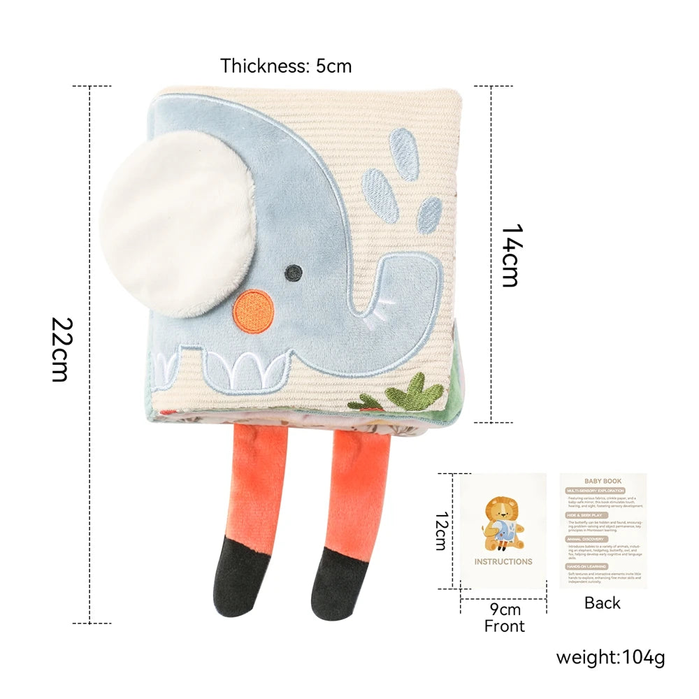 Soft Montessori Baby Cloth Book – 3D Touch & Feel High Contrast Sensory Book for Infants and Toddlers (0–12 Months)