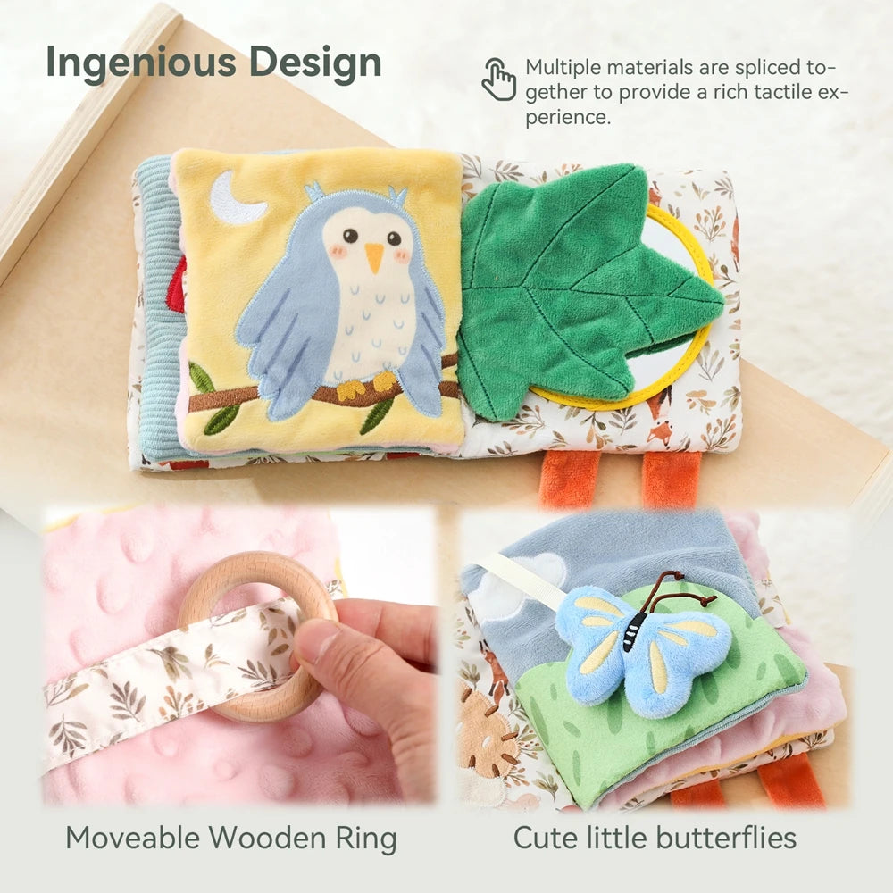Soft Montessori Baby Cloth Book – 3D Touch & Feel High Contrast Sensory Book for Infants and Toddlers (0–12 Months)