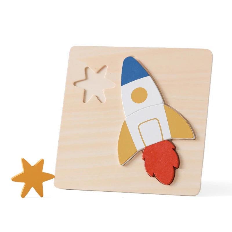 Montessori Wooden Animal Puzzle Set – Baby Educational Toy (0-12 Months & Up)