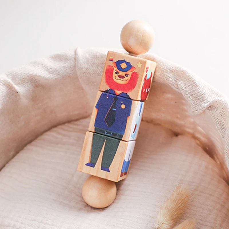 Baby Wooden Rotating Puzzle & Musical Mobile – Montessori Rattle Toy & Newborn Gift