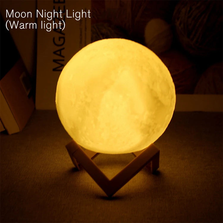 warm yellow moon light bed lamp