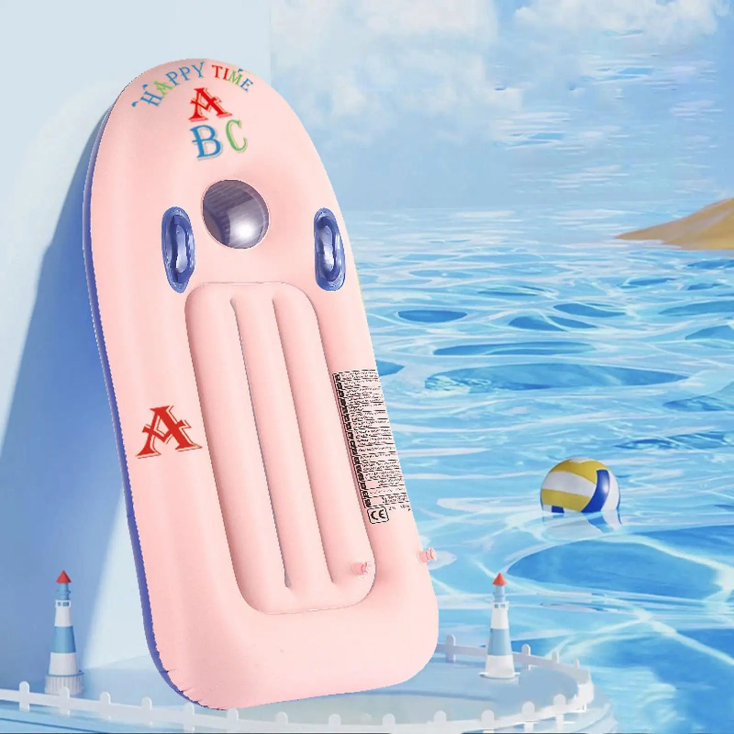 Kids Inflatable Surfboard Float with Handles, PVC Swimming Mattress Hammock for Pool & Beach