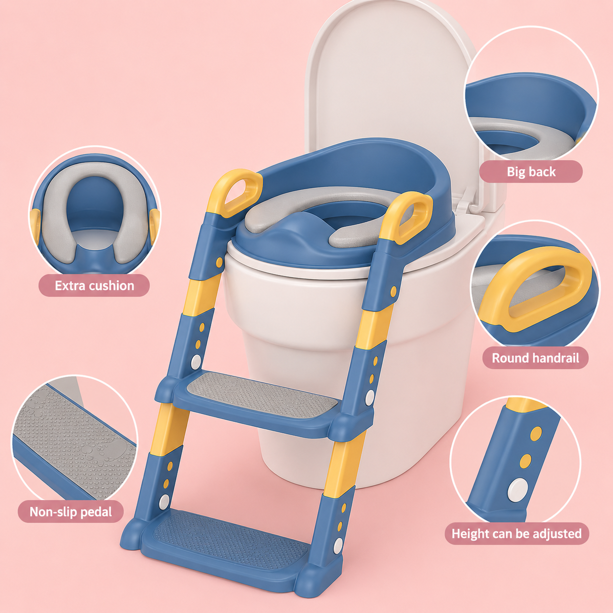 Children's potty training seat with ladder