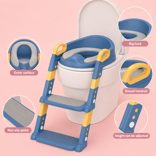 Children's potty training seat with ladder
