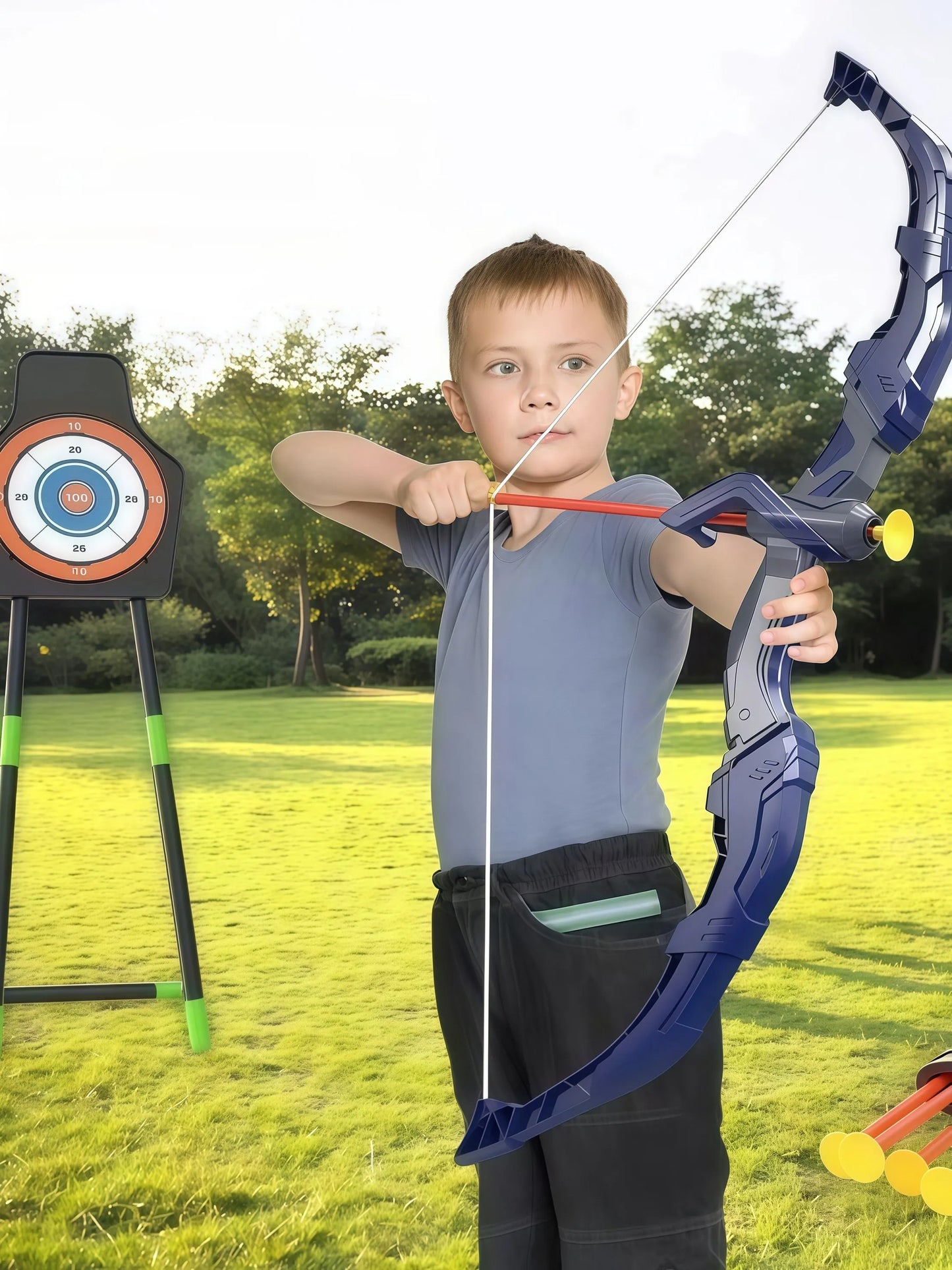 LED Kids Bow & Arrow Set with Target