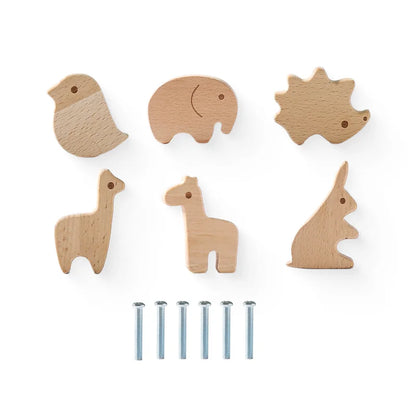 Boho Wooden Dresser Knob Set – Dinosaur, Rainbow & Cloud Decorative Drawer Pulls for Kids Room & Nursery
