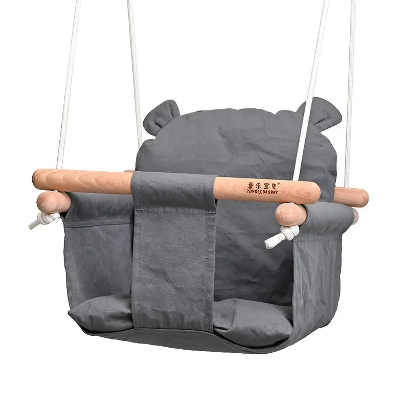 Children's swing with bear design