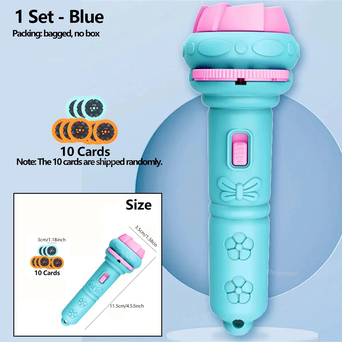 Blue and Pink toy Torch Projector with 10 Projector cards