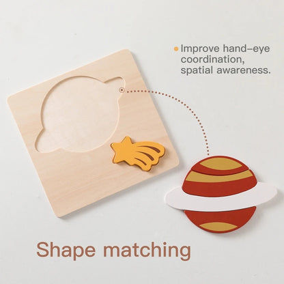 Montessori Wooden Animal Puzzle Set – Baby Educational Toy (0-12 Months & Up)