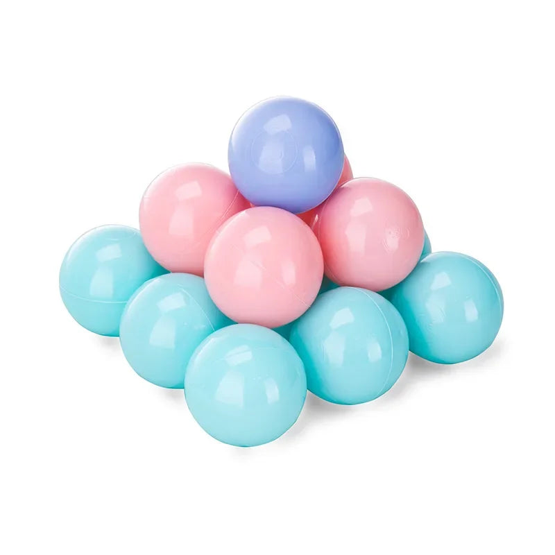 Pastel blue and pink balls