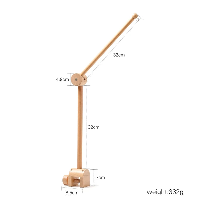 wooden baby crib mobile adjustable arm