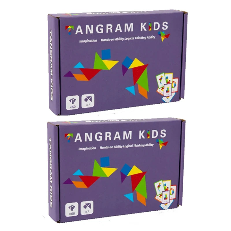 Two purple boxes of Angram Kids educational game on a white background