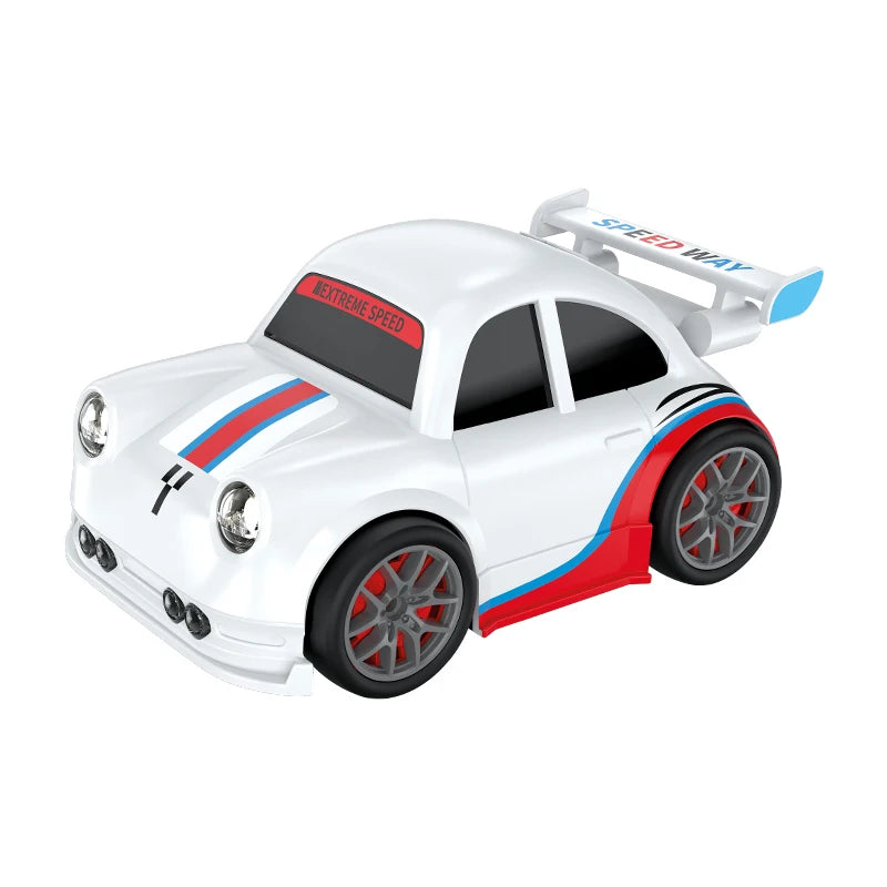 Gesture Control Toy race car with white body, red and blue accents.