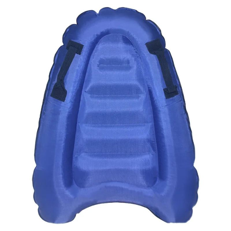 Blue inflatable raft on a white background
