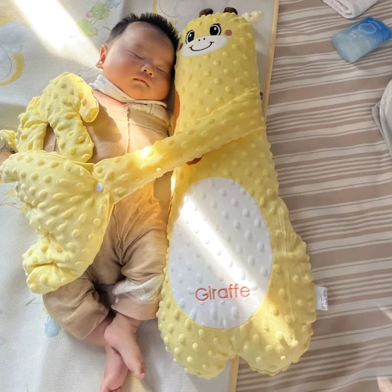 baby Sleeping with Yellow giraffe baby Soothing Patting sleeping Toy remote controlled