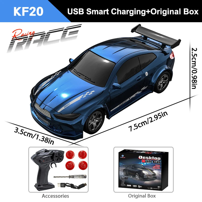 Blue Toy remote controlled Drift  car with Drift USB charging feature and accessories