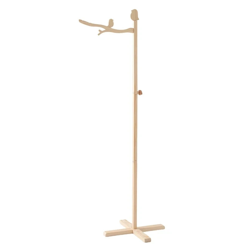 Wooden coat rack on a white background