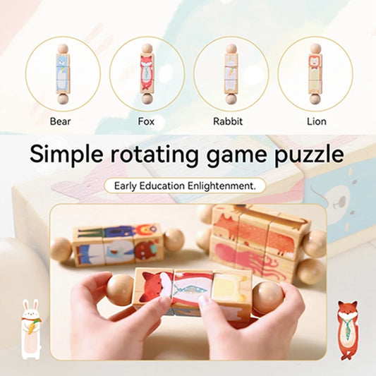 Baby Wooden Rotating Puzzle & Musical Mobile – Montessori Rattle Toy & Newborn Gift
