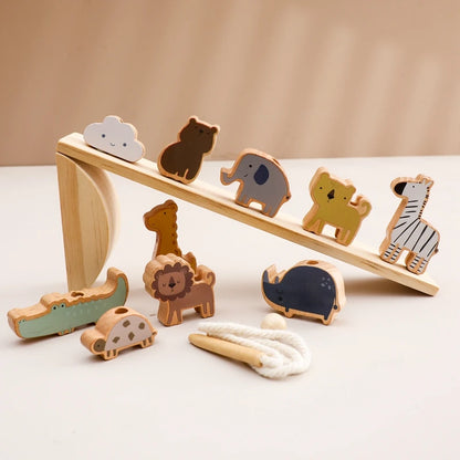 Montessori Forest House Stacking Toys – Wooden Sensory Blocks for Toddlers & Babies