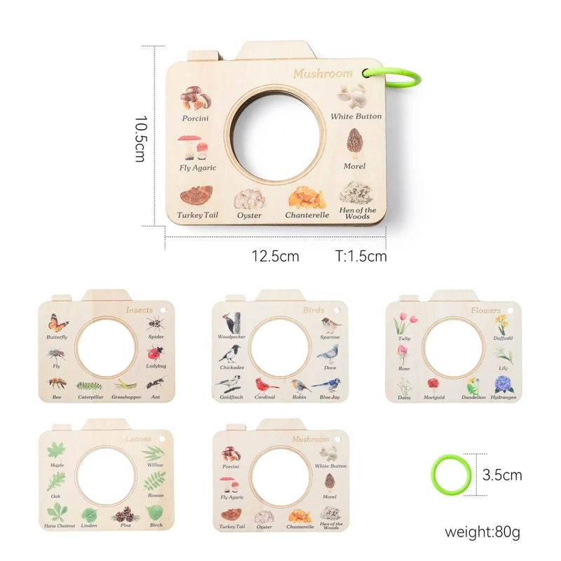 Outdoor Adventure Kit for Kids – 8PCS Nature Exploration Tools with Bug Net, Insect Cage, Wooden Leaf Frame, Magnifying Glass & Compass