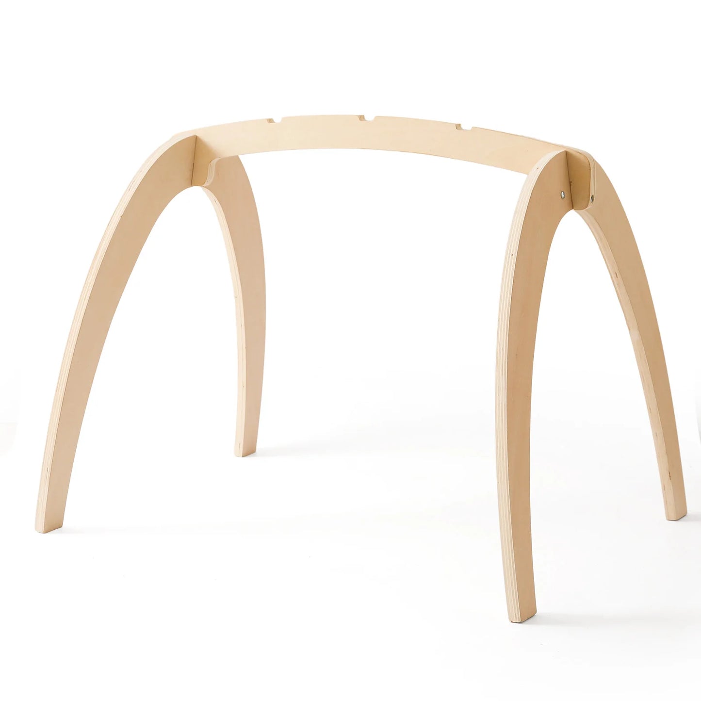 Wooden chair frame on a white background