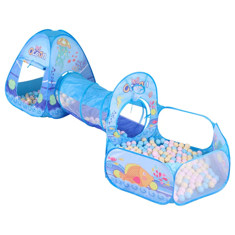 Sea animal Tent with ball bit and tunnel for toddlers and preschoolers