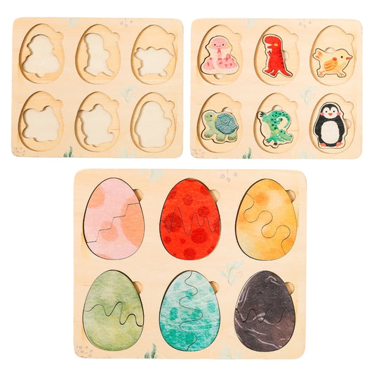 Montessori Wooden Egg & Animal Puzzle – Shape, Color & Sensory Educational Toy for Babies (0-6 Years)