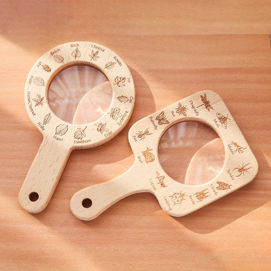Montessori Wooden Magnifying Glass – Outdoor Exploration Toy for Kids