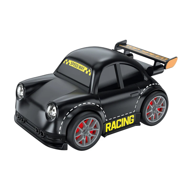 Gesture Control Black toy race car with yellow and red details