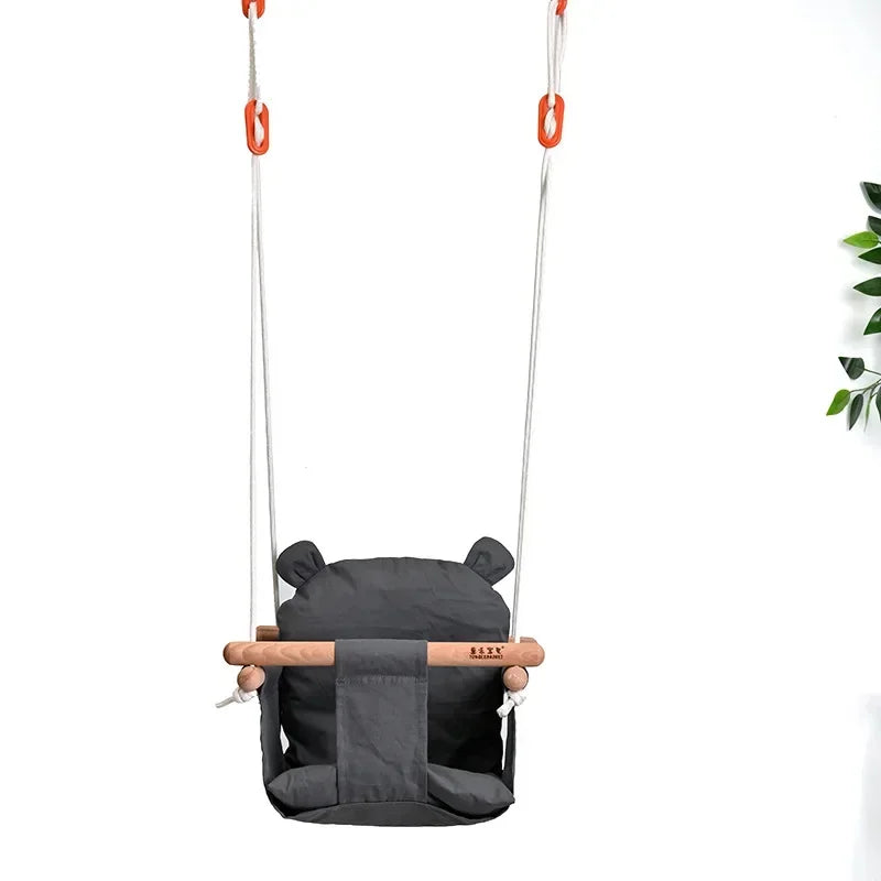 Children's swing with bear design
