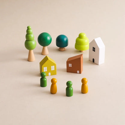 Montessori Forest House Stacking Toys – Wooden Sensory Blocks for Toddlers & Babies