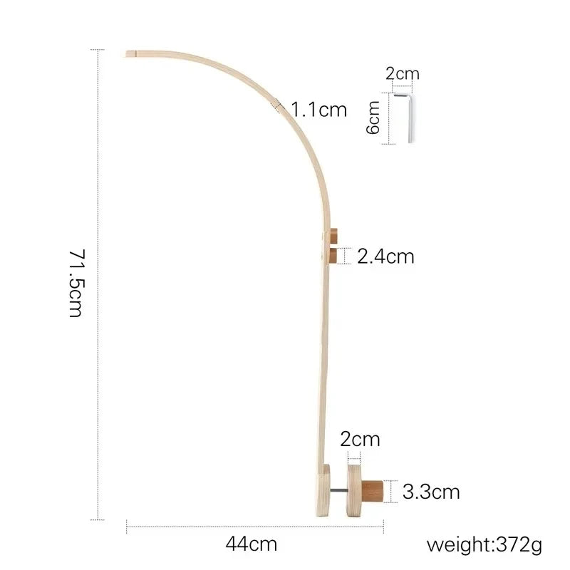 wooden baby crib mobile adjustable arm