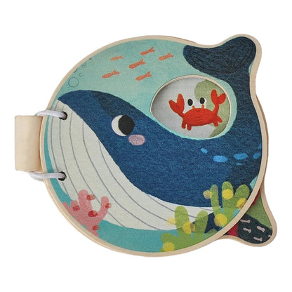 Montessori Wooden Book Toy – Ocean-Themed Cognitive Learning Toy for Toddlers | Marine Animal Educational Toy & Parent-Child Interactive Game