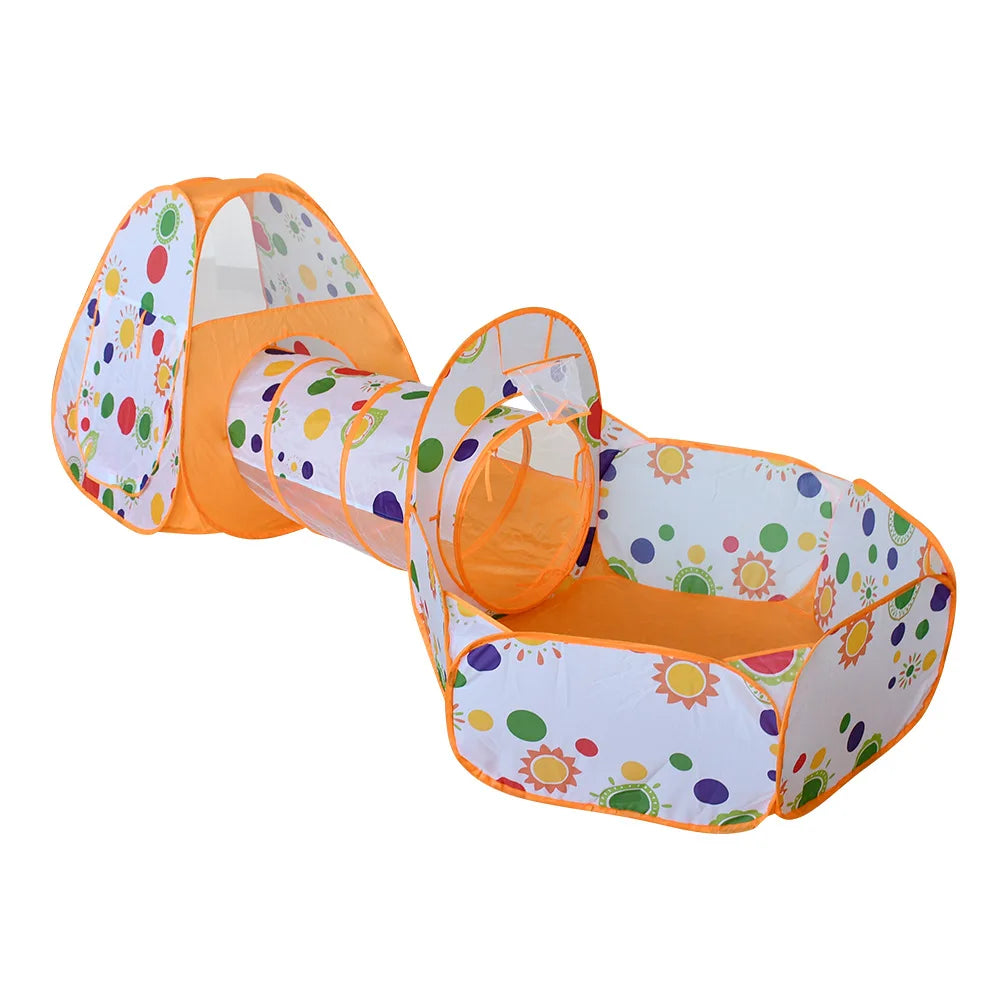 Colorfull Tent with ball bit and tunnel for toddlers and preschoolers